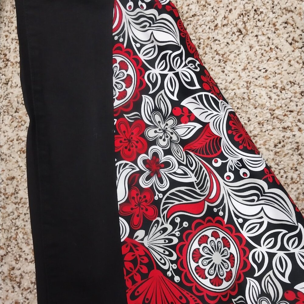 3452 Size 8 Jacklyn Smith Upcycled Bell-Bottoms, In Red and Black. - Picture 2 of 4